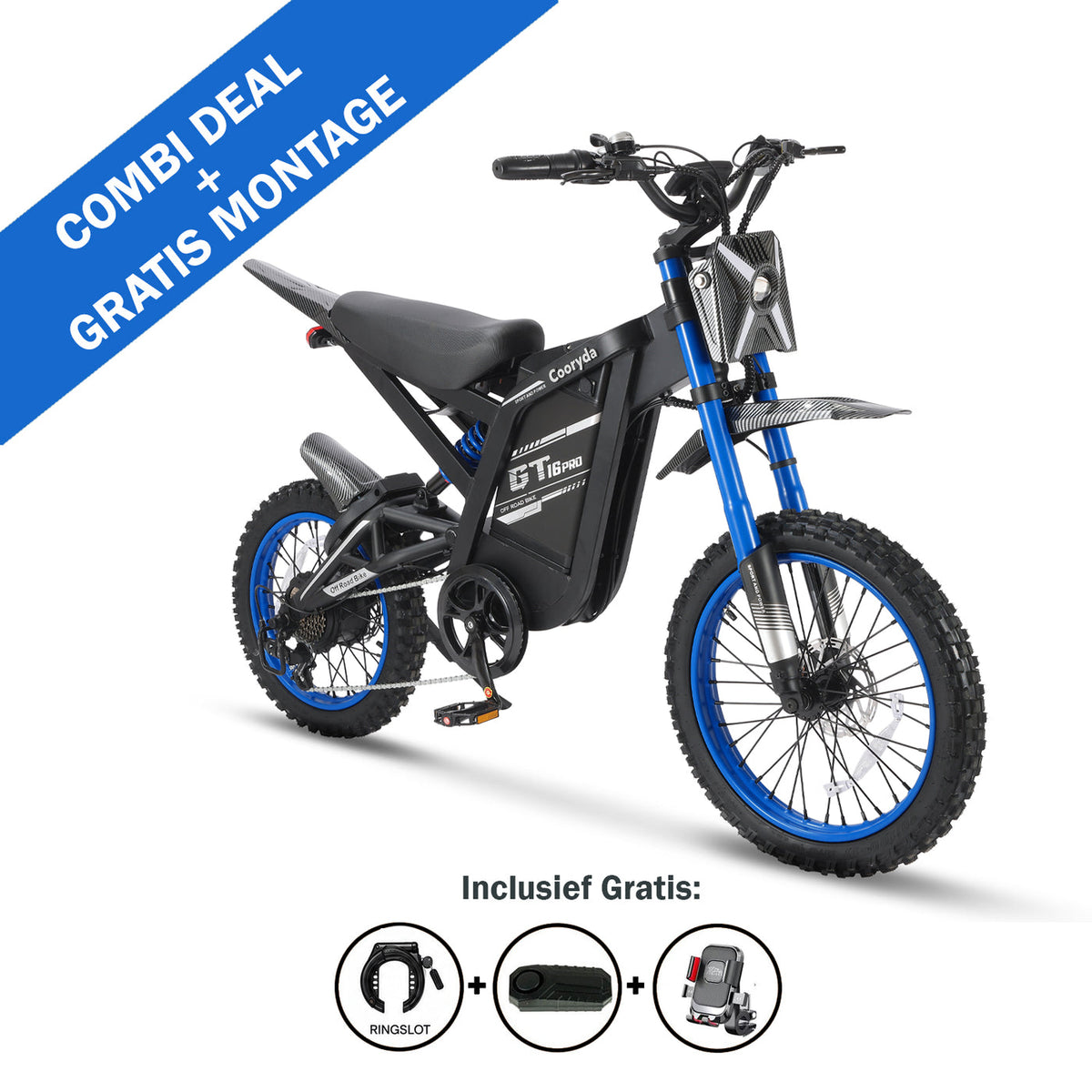GT16 Pro 2.0 - Rijklaar Ophalen - Blue Edition - City/Offroad